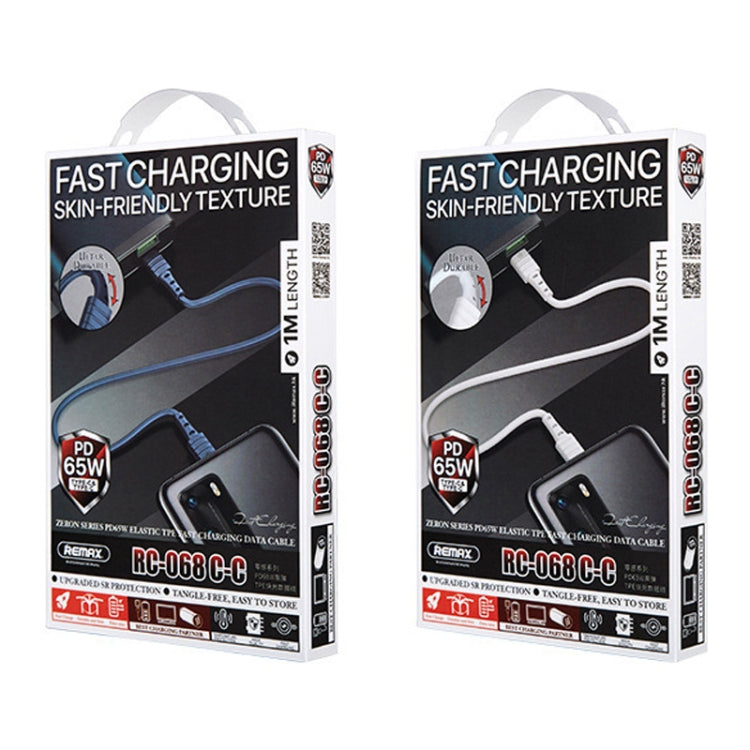 RC-068 PD 65W Type-C / USB-C to Type-C / USB-C High Elastic TPE Fast Charging Data Cable, Length: 1m, Type-C to Type-C – Fast Charging, TPU