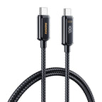 RC-128a 100W Type-C / USB-C to Type-C / USB-C Intelligent Digital Display Zinc Alloy Braided Charging Data Cable, Length: 1.2m – Fast Charging, TPU