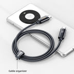 RC-128a 100W Type-C / USB-C to Type-C / USB-C Intelligent Digital Display Zinc Alloy Braided Charging Data Cable, Length: 1.2m – Fast Charging, TPU