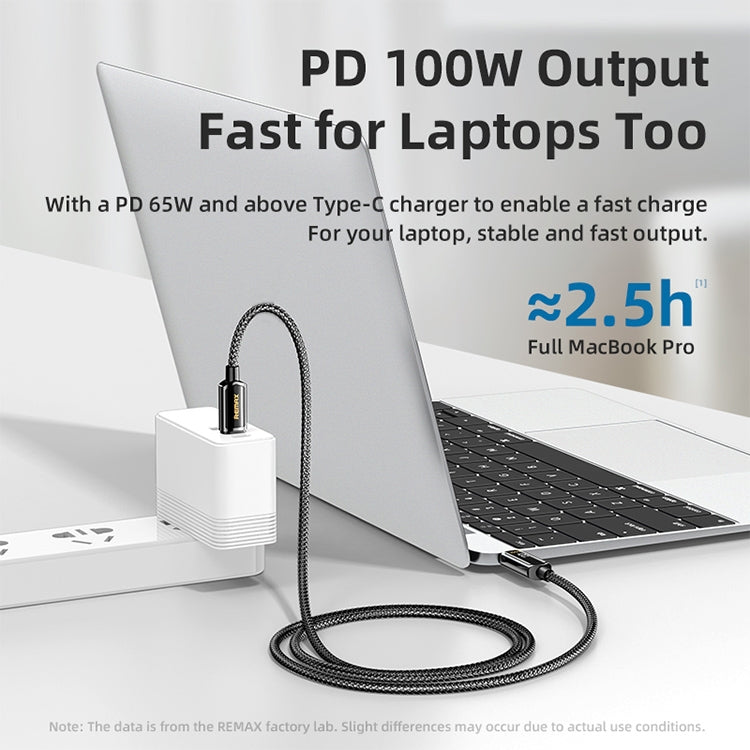 RC-128a 100W Type-C / USB-C to Type-C / USB-C Intelligent Digital Display Zinc Alloy Braided Charging Data Cable, Length: 1.2m – Fast Charging, TPU