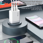 IVON AD37 5A QC 3.0 Three USB Port Travel Charger, US Plug, AD37 – Fast Charging, TPU