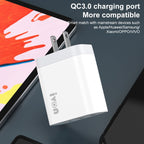 IVON AD37 5A QC 3.0 Three USB Port Travel Charger, US Plug, AD37 – Fast Charging, TPU