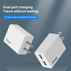 IVON AD38 5V 2.1A Dual USB Port Travel Charger, US Plug, AD38 – Durable Build, Easy to Use