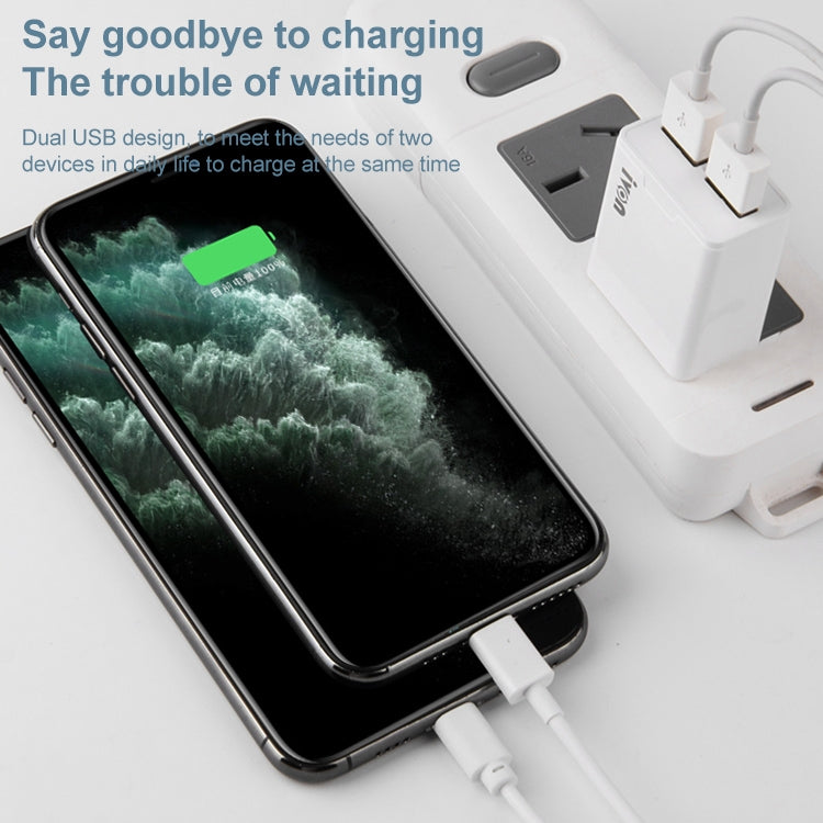 IVON AD38 5V 2.1A Dual USB Port Travel Charger, US Plug, AD38 – Durable Build, Easy to Use