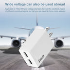 IVON AD38 5V 2.1A Dual USB Port Travel Charger, US Plug, AD38 – Durable Build, Easy to Use