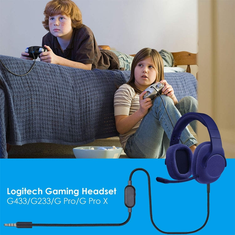 ZS0159 For Logitech G433 / G233 / G Pro / G Pro X 3.5mm Male to Male Gaming Headset Audio Cable with Wire-controlled, Cable Length: 2m – TPU