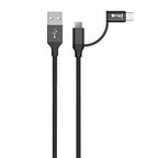 IVON CA52 2.4A USB to Type-C + Micro USB 2 in 1 Charging Sync Data Cable, Length: 1m, Type-C + Micro USB – Aluminum Alloy, Data Transmission