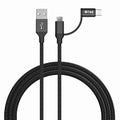 IVON CA52 2.4A USB to Type-C + Micro USB 2 in 1 Charging Sync Data Cable, Length: 1m, Type-C + Micro USB – Aluminum Alloy, Data Transmission