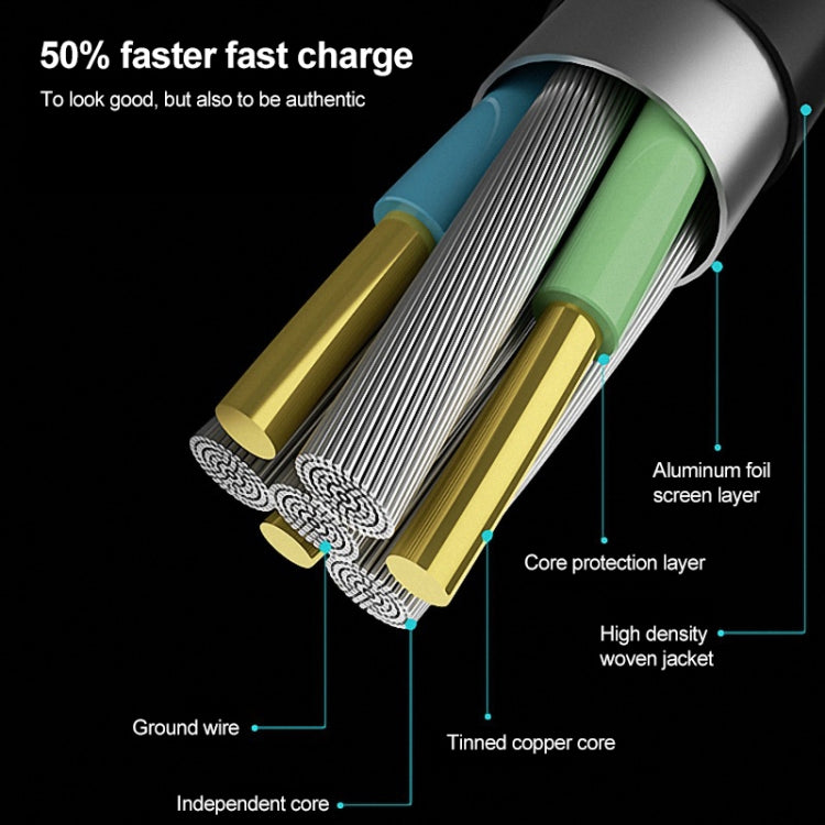 IVON CA52 2.4A USB to Type-C + Micro USB 2 in 1 Charging Sync Data Cable, Length: 1m, Type-C + Micro USB – Aluminum Alloy, Data Transmission