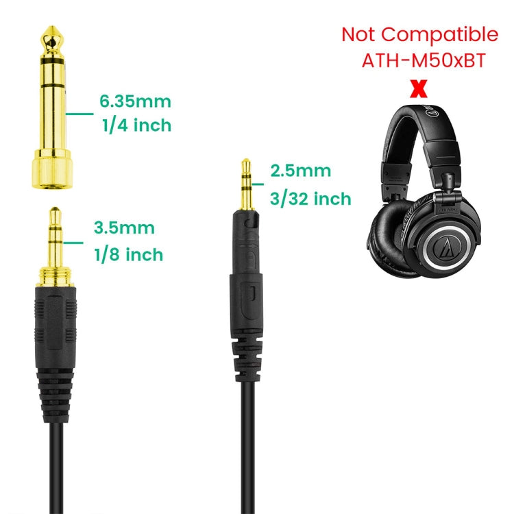 ZS0088 For Audio-Technica ATH-M50X / ATH-M40X Spring Headset Audio Cable, Cable Length: 1.4m-3m, ZS0088 – Durable Build, Easy to Use