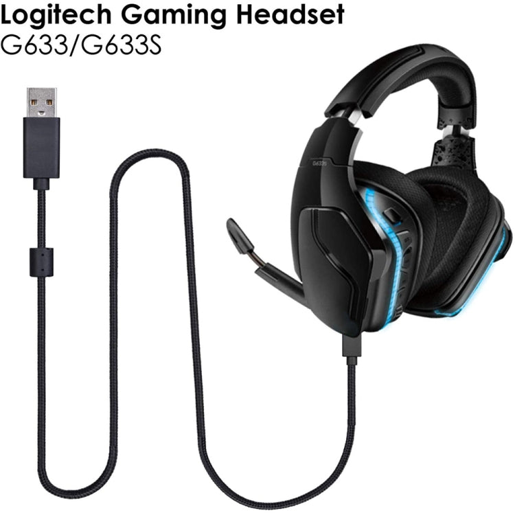 ZS0155 For Logitech G633 / G633s USB Headset Audio Cable Support Call / Headset Lighting, Cable Length: 2m – Durable Build, Easy to Use, For Logitech G633 2m