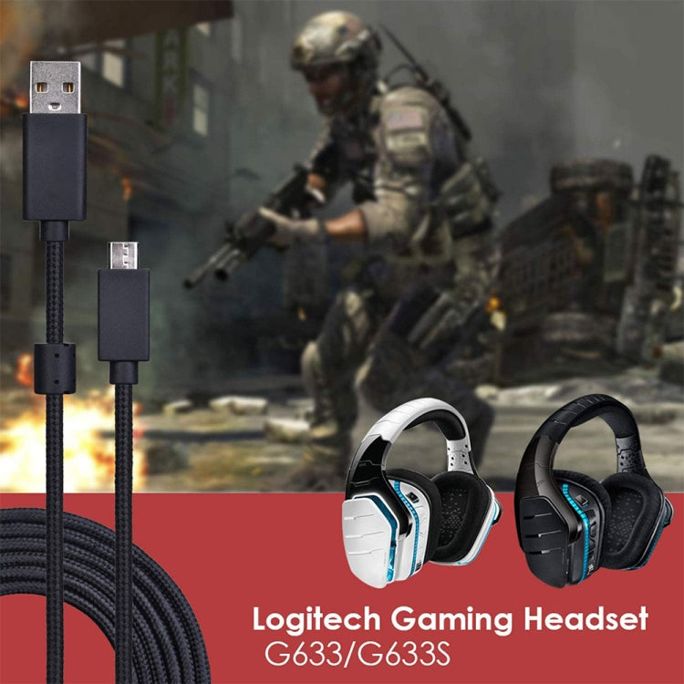 ZS0155 For Logitech G633 / G633s USB Headset Audio Cable Support Call / Headset Lighting, Cable Length: 2m – Durable Build, Easy to Use, For Logitech G633 2m