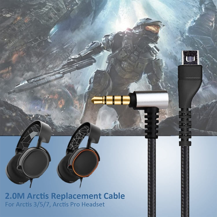 ZS0135 2 in 1 For SteelSeries Arctis 3 / 5 / 7 Earphone Audio Cable + Earphone Adapter Cable Set, Audio Cable + Adapter Cable – Durable Build, Easy to Use