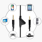ZS0175 For Logitech Astro A10 / A40 / A30 3.5mm Male to Male Volume Adjustable Earphone Audio Cable, Cable Length: 2m – Durable Build, Easy to Use, For Logitech Astro A10 2m