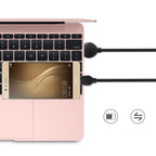 awei CL-62 2 in 1 2.5A USB-C / Type-C Charging + Transmission Aluminum Alloy Double-sided Insertion Data Cable, Length: 1m – Aluminum Alloy, TPU
