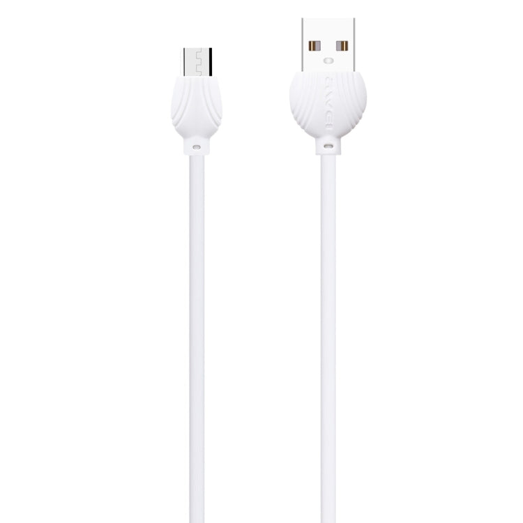 awei CL-61 2 in 1 2.5A Micro USB Charging + Transmission Aluminum Alloy Braided Data Cable, Length: 1m – Aluminum Alloy, TPU White