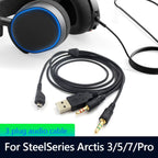 ZS0224 3-Prong Headphone Audio Cable for SteelSeries Arctis 3 / 5 / 7 / Pro, ZS0224 – Durable Build, Easy to Use