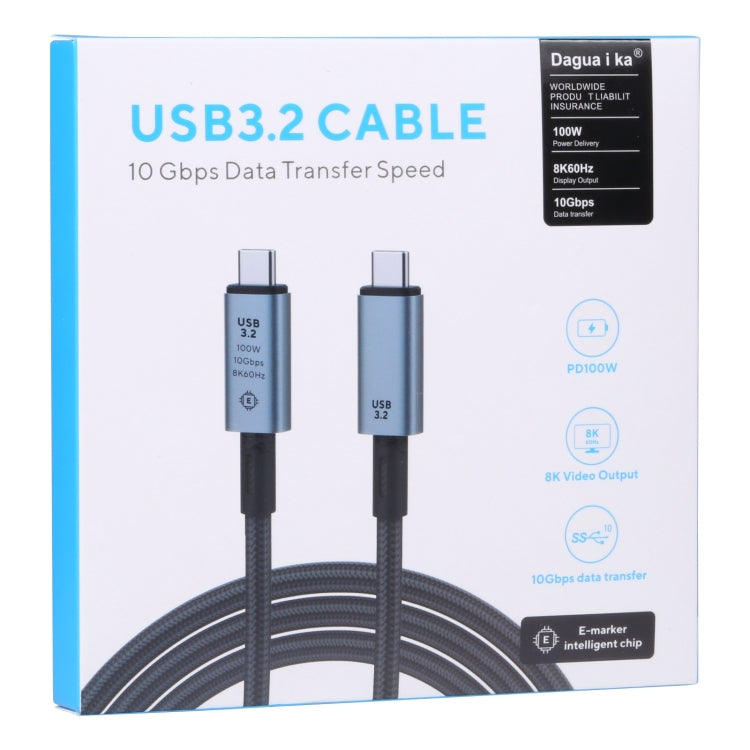 10Gbps 8K USB-C/Type-C to USB-C/Type-C Video Cable Compatible with USB 3.2, Length: 1m, 10Gbps Type-C to Type-C – Data Transmission