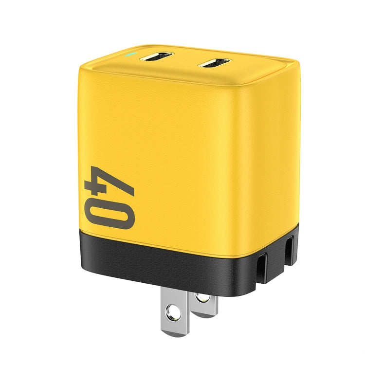WP-U128 Charger – 40W Dual USB-C/Type-C Interface Gallium Nitride Charger,Specifications:... US Plug