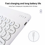 X3 10 inch Universal Tablet Round Keycap Wireless Bluetooth Keyboard, X3 – Bluetooth