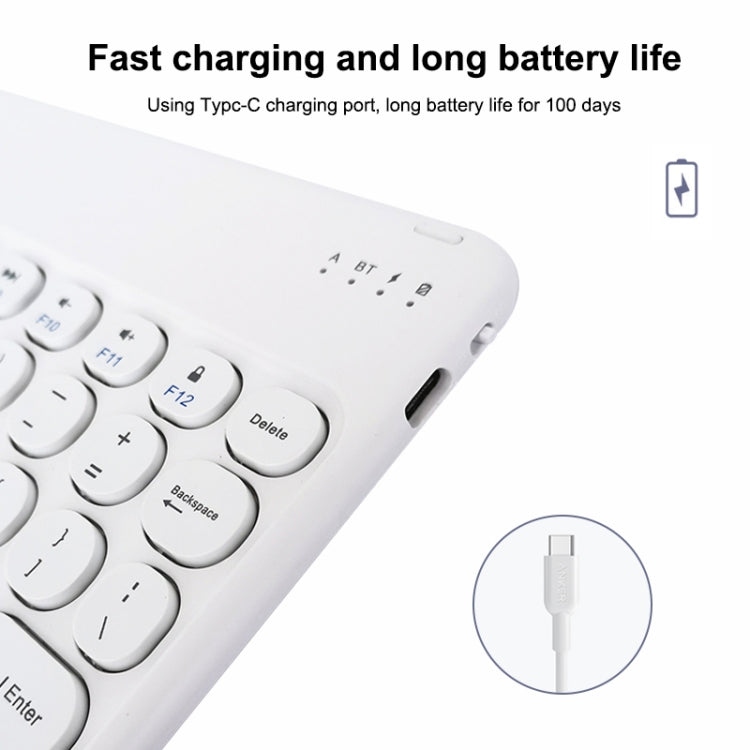 X3 10 inch Universal Tablet Round Keycap Wireless Bluetooth Keyboard, X3 – Bluetooth