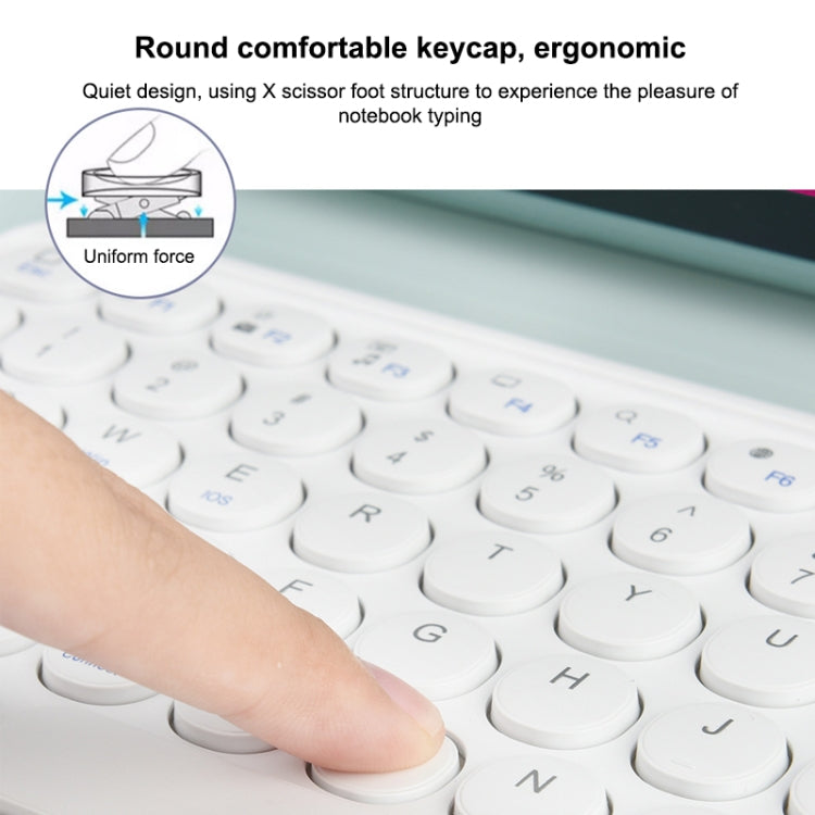 X3 10 inch Universal Tablet Round Keycap Wireless Bluetooth Keyboard, X3 – Bluetooth