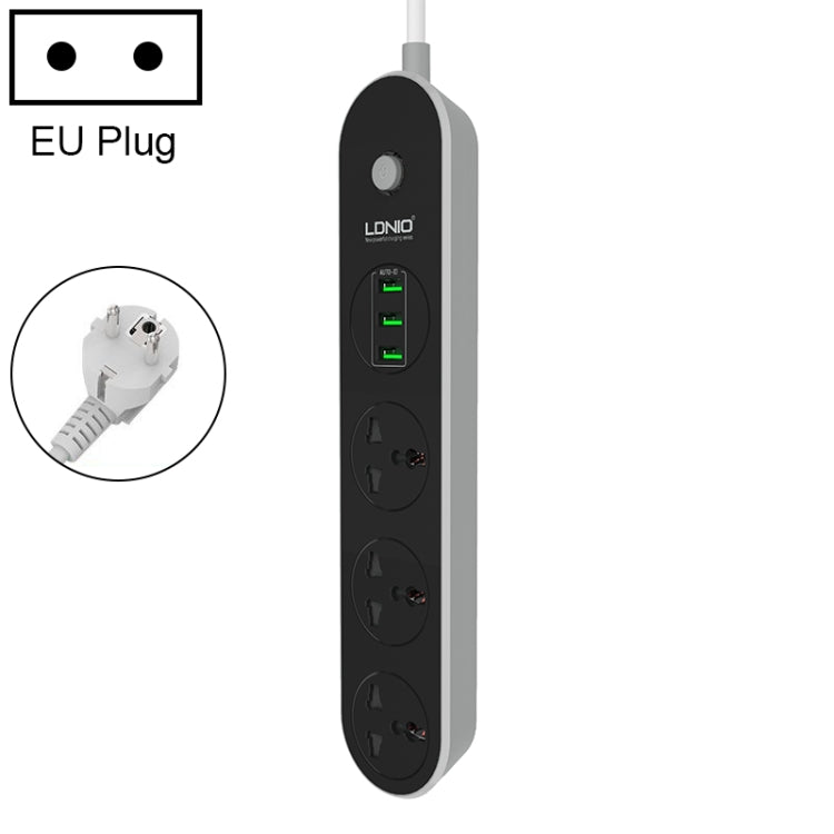 LDNIO SC3301 3 x USB Ports Travel Home Office Socket, Cable Length: 1.6m, US Plug, SAS8610AUS, SAS8610BUS, SAS8610EU, SAS8610UK SAS8610EU