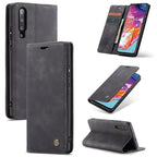 CaseMe-013 Multifunctional Retro Frosted Horizontal Flip Leather Case for Galaxy A70, with Card Slot & Holder & Zipper Wallet & Photo Frame, For Galaxy A70 For Galaxy A70 Black