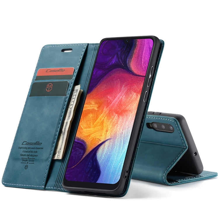 CaseMe-013 Multifunctional Retro Frosted Horizontal Flip Leather Case for Galaxy A30S / A50S / A50, with Card Slot & Holder & Zipper Wallet & Photo Frame – Card Slot, Flip, Leather, For Galaxy A50