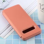 PU Electroplating Mirror Horizontal Flip Leather Case for Galaxy S10, with Holder, For Galaxy S10