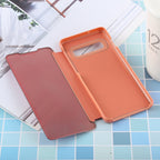 PU Electroplating Mirror Horizontal Flip Leather Case for Galaxy S10, with Holder, For Galaxy S10