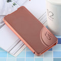 PU Electroplating Mirror Horizontal Flip Leather Case for Galaxy S10, with Holder, For Galaxy S10 For Galaxy S10 Rose Gold