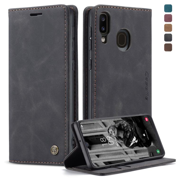 CaseMe-013 Multifunctional Retro Frosted Horizontal Flip Leather Case for Galaxy A40, with Card Slot & Holder & Wallet, For Galaxy A40 For Galaxy A40 Black