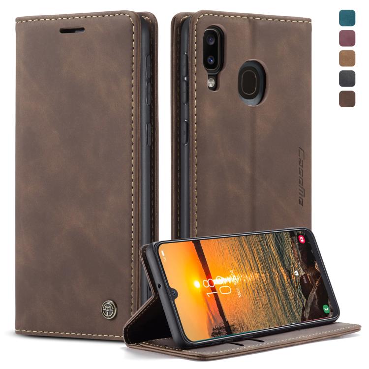 CaseMe-013 Multifunctional Retro Frosted Horizontal Flip Leather Case for Galaxy A40, with Card Slot & Holder & Wallet – Card Slot, Flip, Leather, For Galaxy A40 For Galaxy A40 Coffee