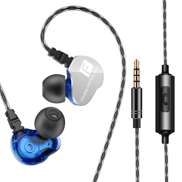 QKZ CK9 HiFi In-ear Four Unit Sports Music Headphones – Durable Build, Easy to Use Blue