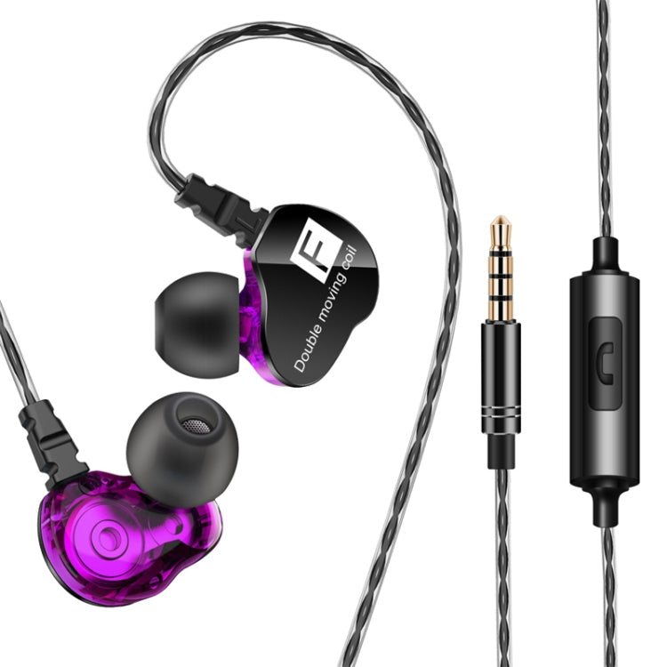 QKZ CK9 HiFi In-ear Four Unit Sports Music Headphones – Durable Build, Easy to Use Purple