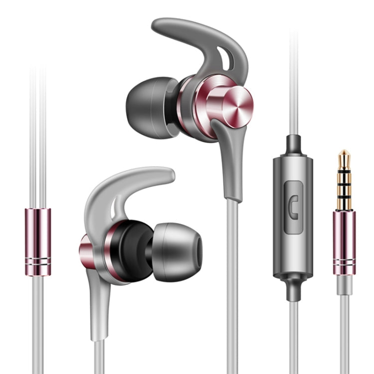 QKZ EQ1 CNC Metal Shark Fin Headphones Sports Music Headphones, Microphone Version – Durable Build, Easy to Use Rose Gold