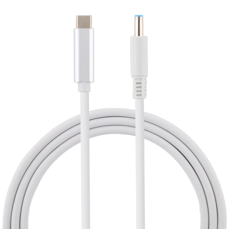 For HP USB-C / Type-C to 4.5 x 3.0mm Laptop Power Charging Cable, Cable Length: about 1.5m, Type-C to 4.5 x 3.0mm – Data Transmission Type-C to 4.5 x 3.0mm White