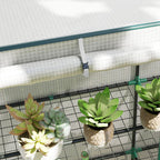 3 Tier Lean-to Mini Greenhouse with Green Hemmed Edging