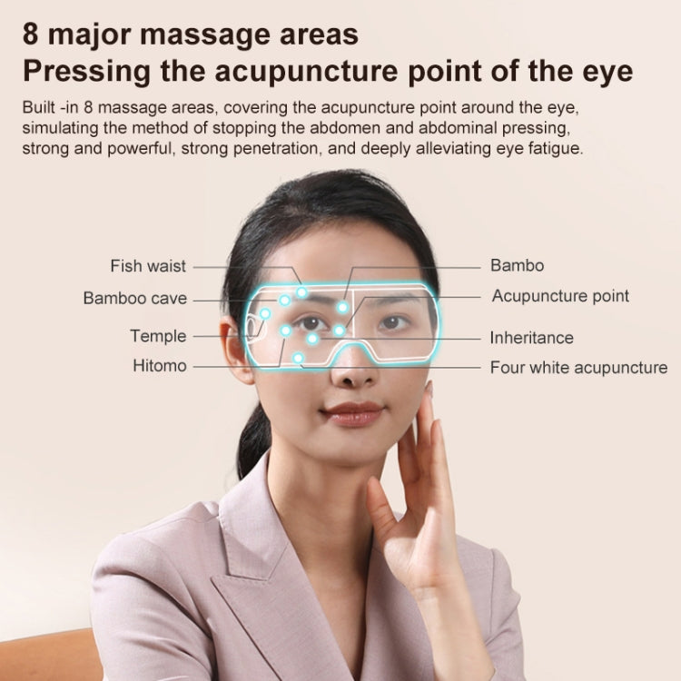 Smart Hot Compress Air Pressure Vibration Eye Massager Visual Massage Eye Care Device – Bluetooth, Electroplating