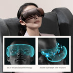 Smart Hot Compress Air Pressure Vibration Eye Massager Visual Massage Eye Care Device – Bluetooth, Electroplating