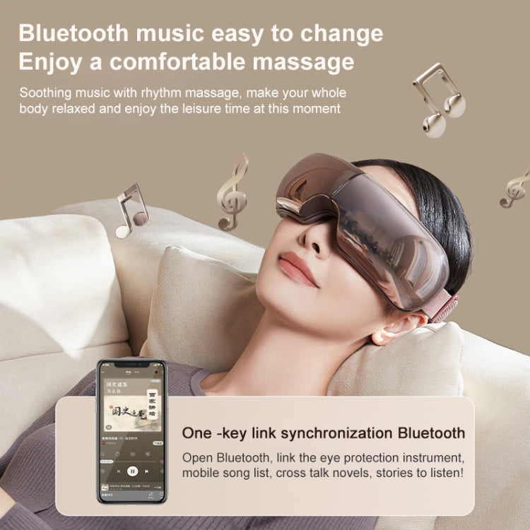 Smart Hot Compress Air Pressure Vibration Eye Massager Visual Massage Eye Care Device – Bluetooth, Electroplating