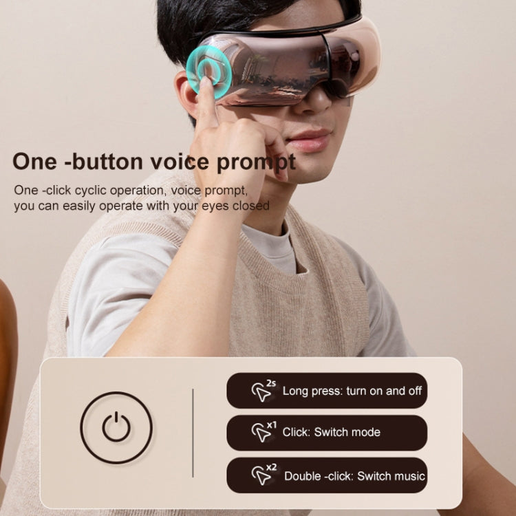 Smart Hot Compress Air Pressure Vibration Eye Massager Visual Massage Eye Care Device – Bluetooth, Electroplating