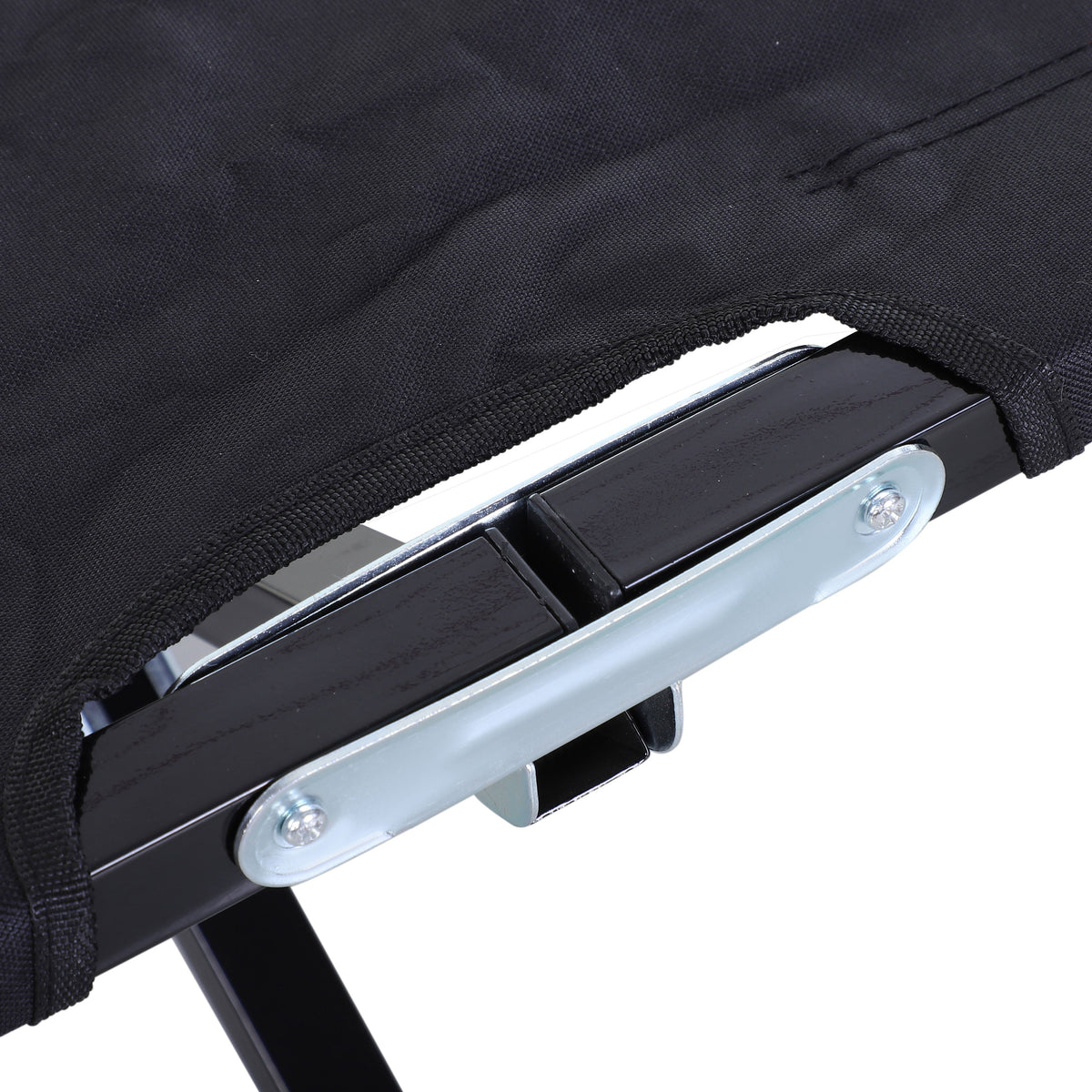 Double Camping Folding Cot Outdoor Portable Sleeping Bed, Black