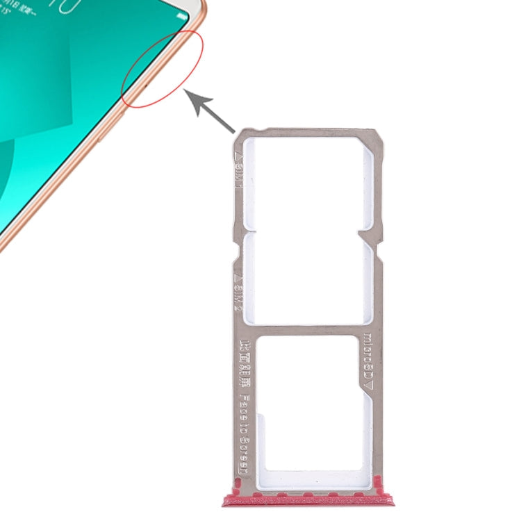 2 x SIM Card Tray + Micro SD Card Tray – Durable Build, Easy to Use, For OPPO A83, OPPO A83 For OPPO A83 Red