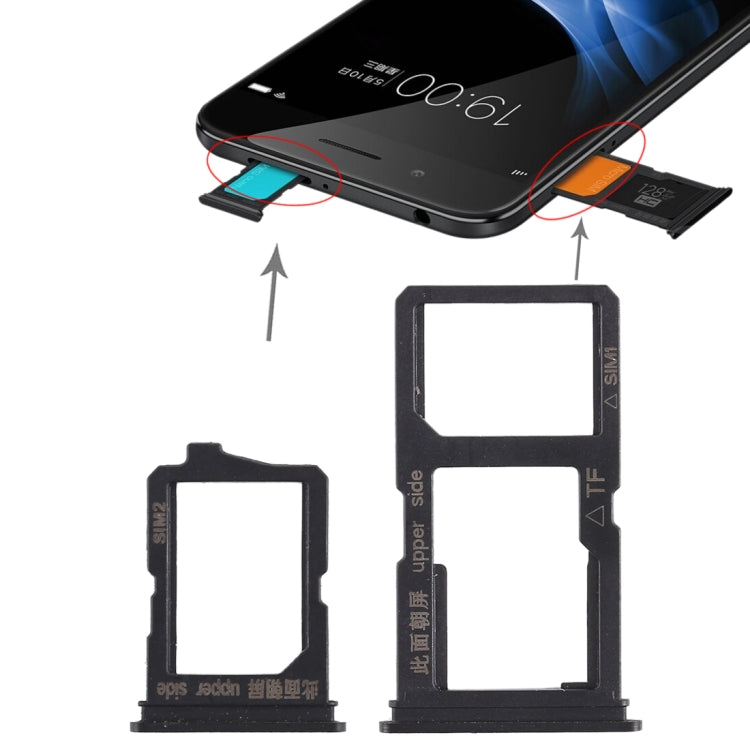 2 x SIM Card Tray + Micro SD Card Tray – Durable Build, Easy to Use, For Vivo Y66 For Vivo Y66 Black