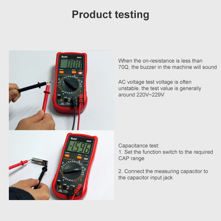 Kaisi 9805 Anti-burning Multifunctional Digital Universal Multimeter Auto-Range Digital Multimeter – Durable Build, Easy to Use