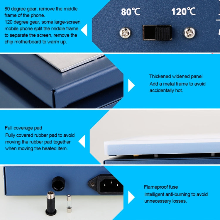 Kaisi K-816 Constant Temperature Heating Plate LCD Screen Open Separator Desoldering Station With Silicone Pad, US Plug, Kaisi K-816 US Plug, Kaisi K-816 EU Plug – Durable Build, Easy to Use