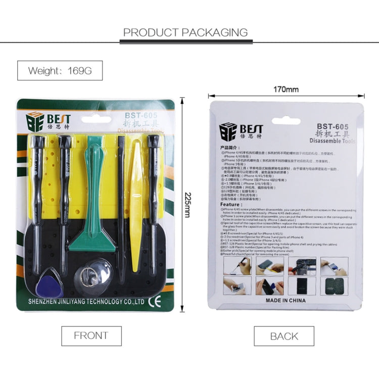 10 in 1 BEST BST-605 Tool Kit Disassemble Opening Tools For iPhone 3 / 4 / 4S / 5, BST-605 – Durable Build, Easy to Use