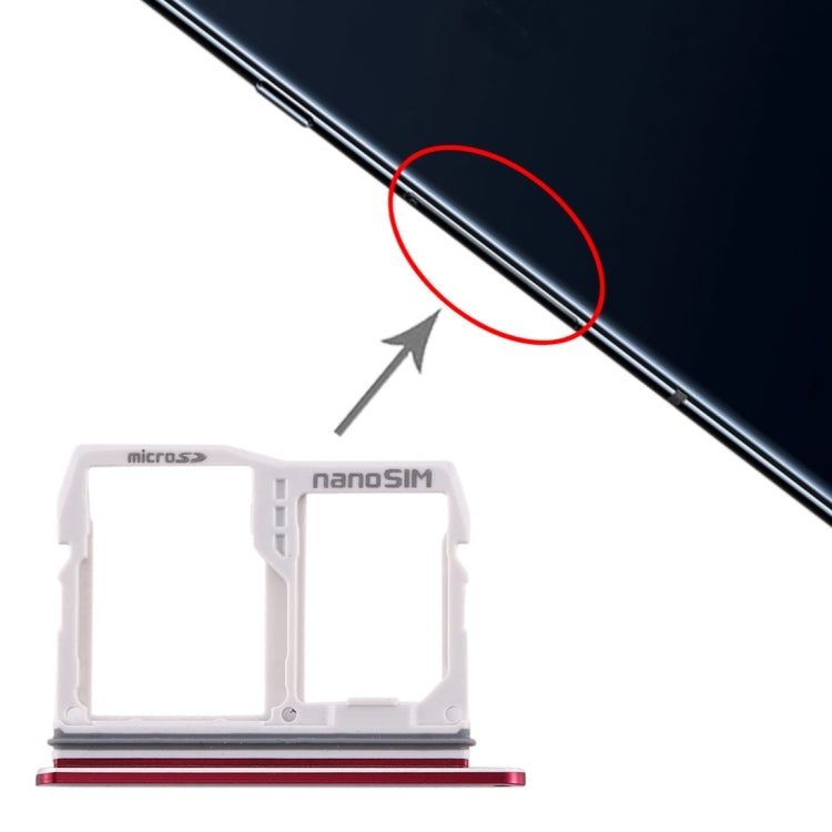 SIM Card Tray + Micro SD Card Tray for LG V40 ThinQ – Durable Build, Easy to Use, For LG V40 ThinQ For LG V40 ThinQ Red